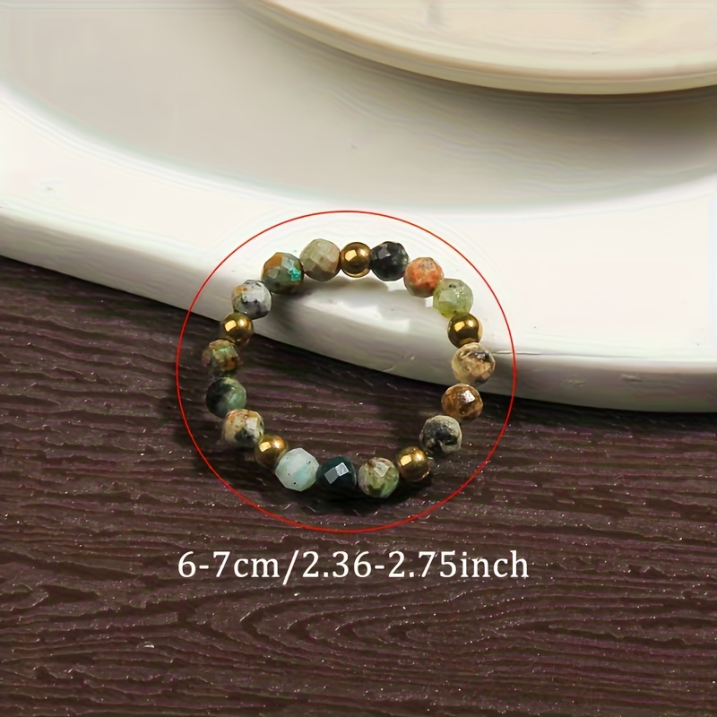 3pcs Bohemian Natural Stone Beaded Ring Set